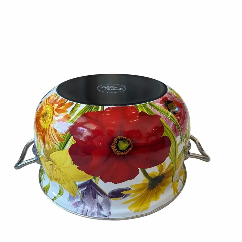 The Pioneer Woman Dutch Oven Floral Enameled Steel 4 QT Stock Pot w/ Lid Retired